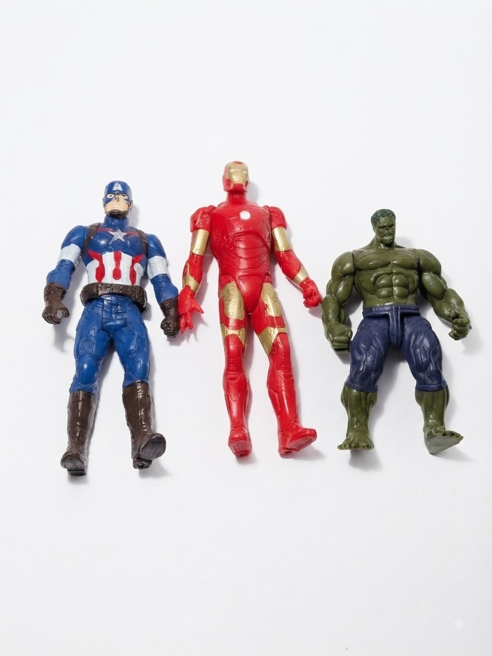 2015 Avengers Action Figure Lot - Captain America, Iron Man & Hulk Set of 3